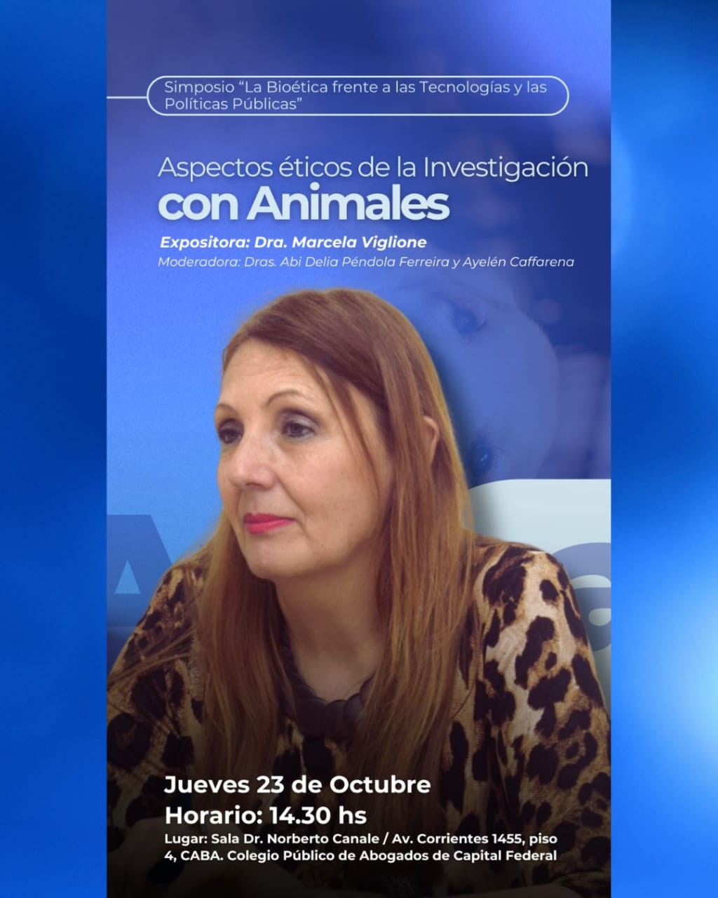 La abogada animalista Marcela Viglione brindará una charla sobre Derecho Animal en el Colegio de Abogados de la CABA