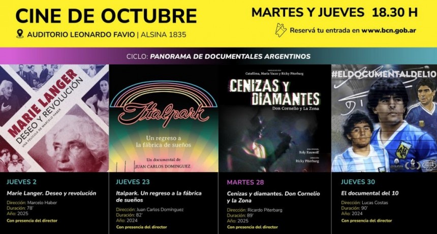La Biblioteca del Congreso presenta en octubre el Ciclo Panorama de documentales argentinos