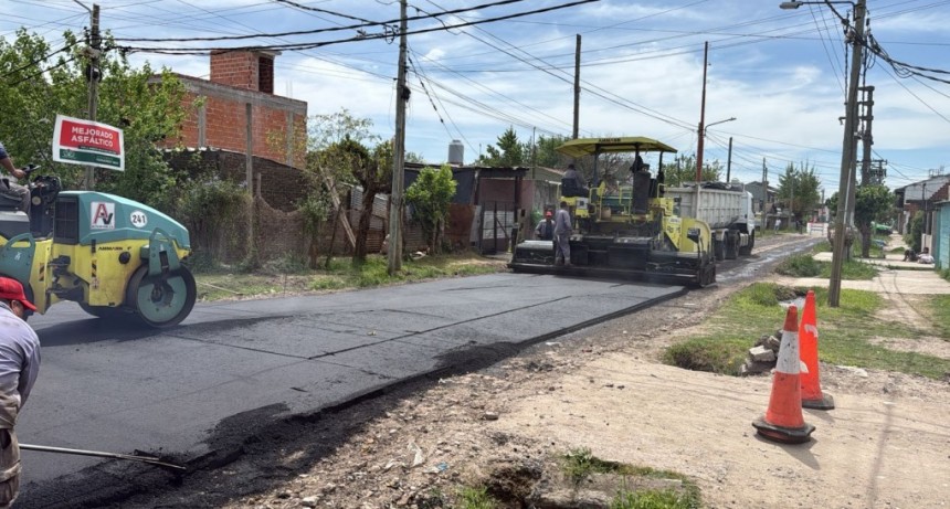 Avanzan las obras de pavimentación en 9 de Abril