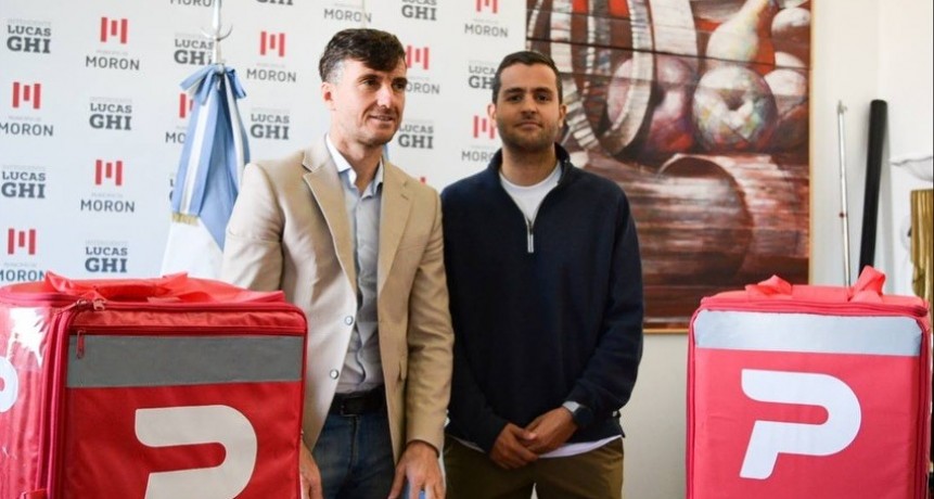 Morón y PedidosYa sellaron un acuerdo para mejorar las condiciones de trabajo y promover la economía local