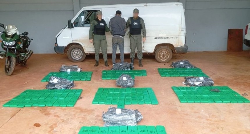 Gendarmería detuvo a un hombre con 187 kilos de marihuana en Misiones