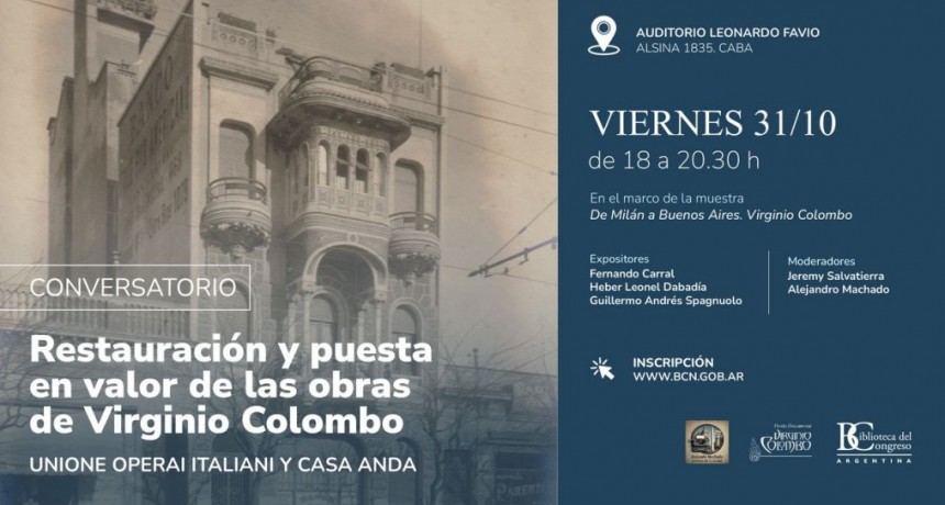 Conversatorio sobre el legado arquitectónico de Virginio Colombo en la Biblioteca del Congreso