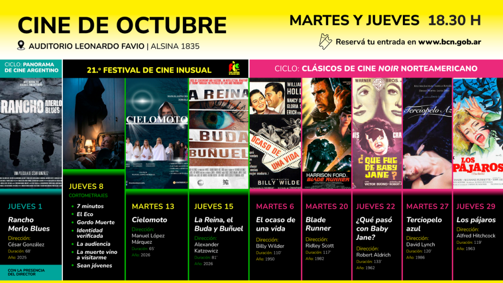 La Biblioteca del Congreso presenta en octubre una propuesta de cine argentino, cortos y cl&aacute;sicos del noir