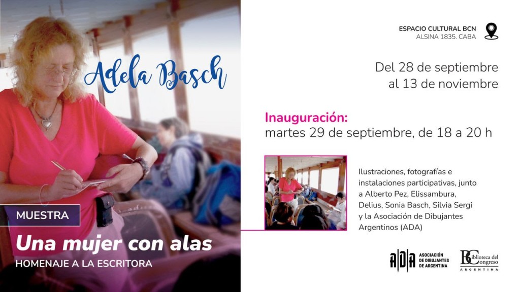 &ldquo;Una mujer con alas&rdquo; Muestra homenaje a Adela Basch en la Biblioteca del Congreso
