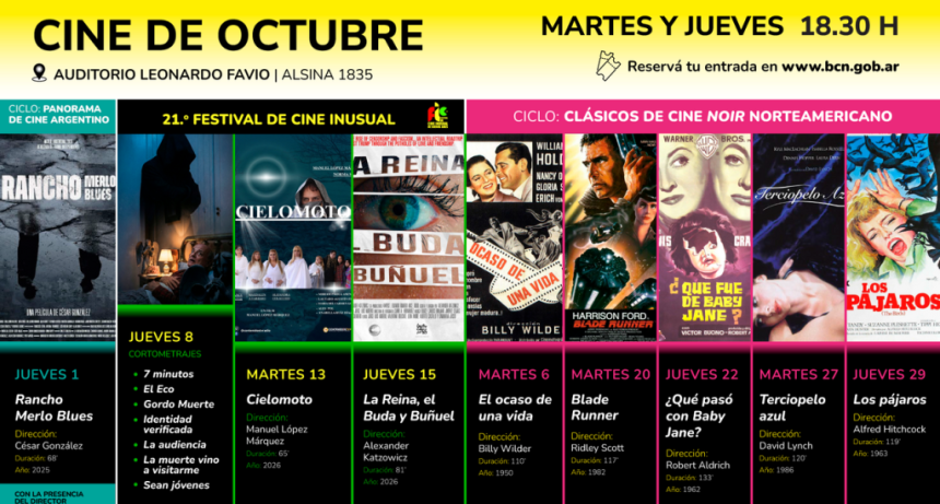 La Biblioteca del Congreso presenta en octubre una propuesta de cine argentino, cortos y cl&aacute;sicos del noir