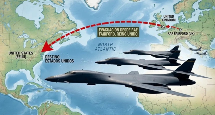 EE.UU. sac&oacute; 12 bombarderos de una base en Reino Unido tras un 