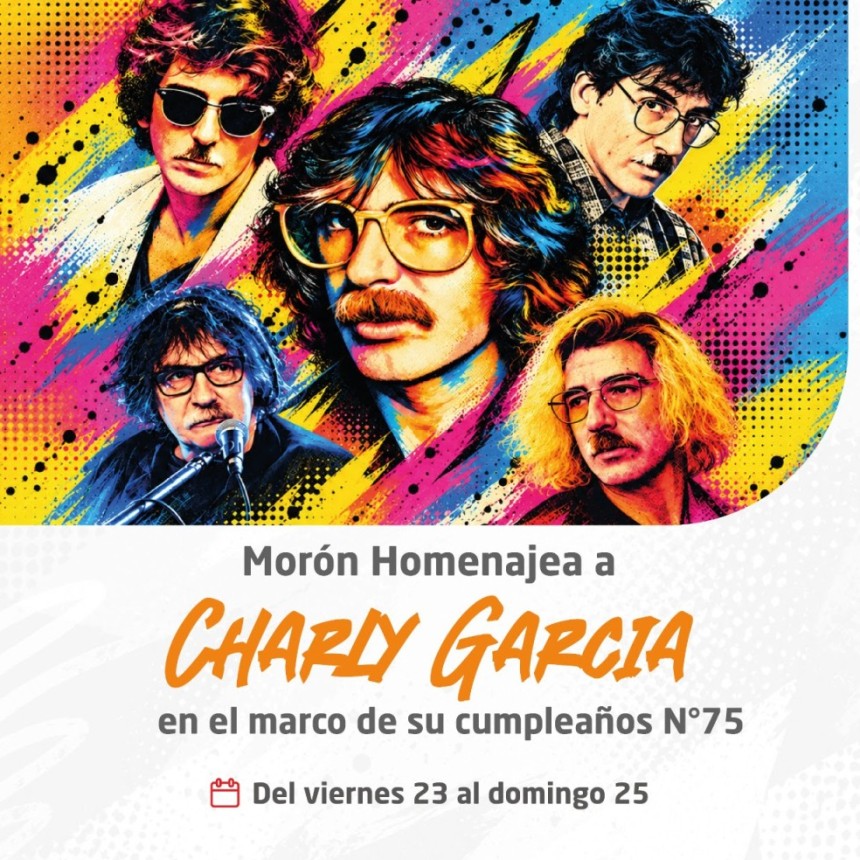 Mor&oacute;n homenajea a Charly Garc&iacute;a por sus 75 a&ntilde;os con cine gratuito y un festival de m&uacute;sica
