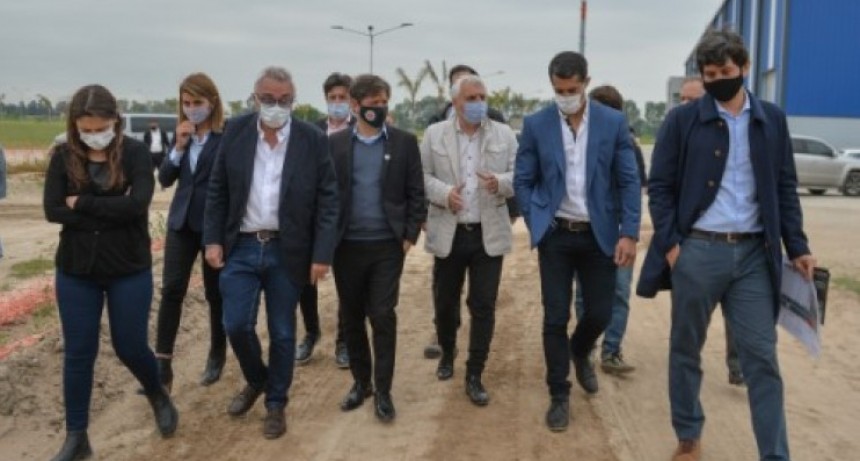 Axel Kicillof recorrió las obras de ampliación del Parque Industrial de Logística Norlog