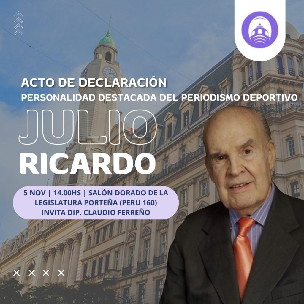 Julio Ricardo: Reconocimiento a una vida dedicada al Periodismo Deportivo