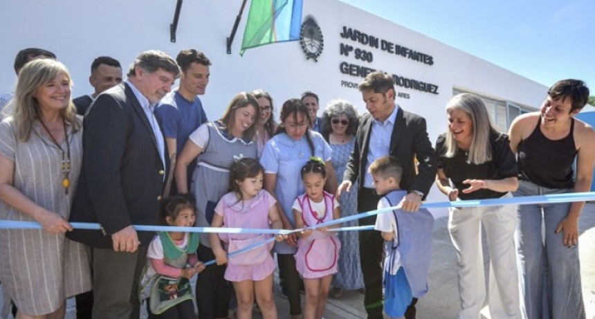 Kicillof inauguró un jardín de infantes y un centro de monitoreo en General Rodríguez: 