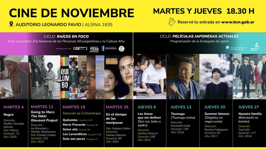 La Biblioteca del Congreso proyecta en noviembre cine afro y películas japonesas actuales