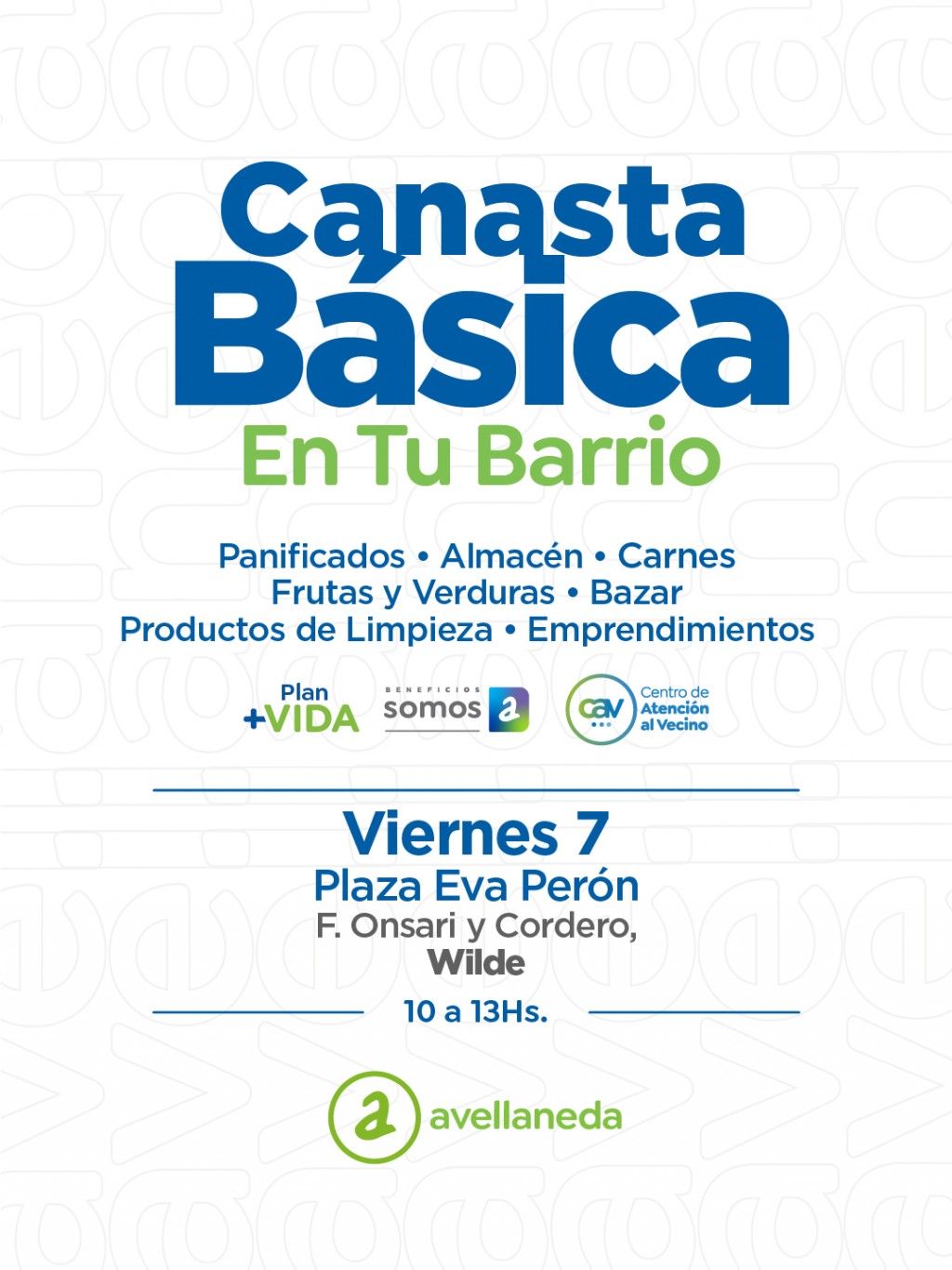 “Canasta Básica en tu Barrio” llega este viernes a Wilde con productos esenciales a precios populares