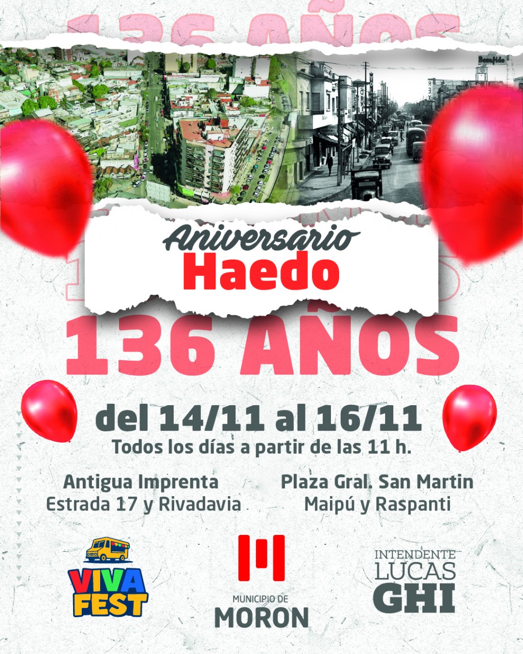 Haedo cumple 136 años y lo celebra con cine, música y un desfile zombi