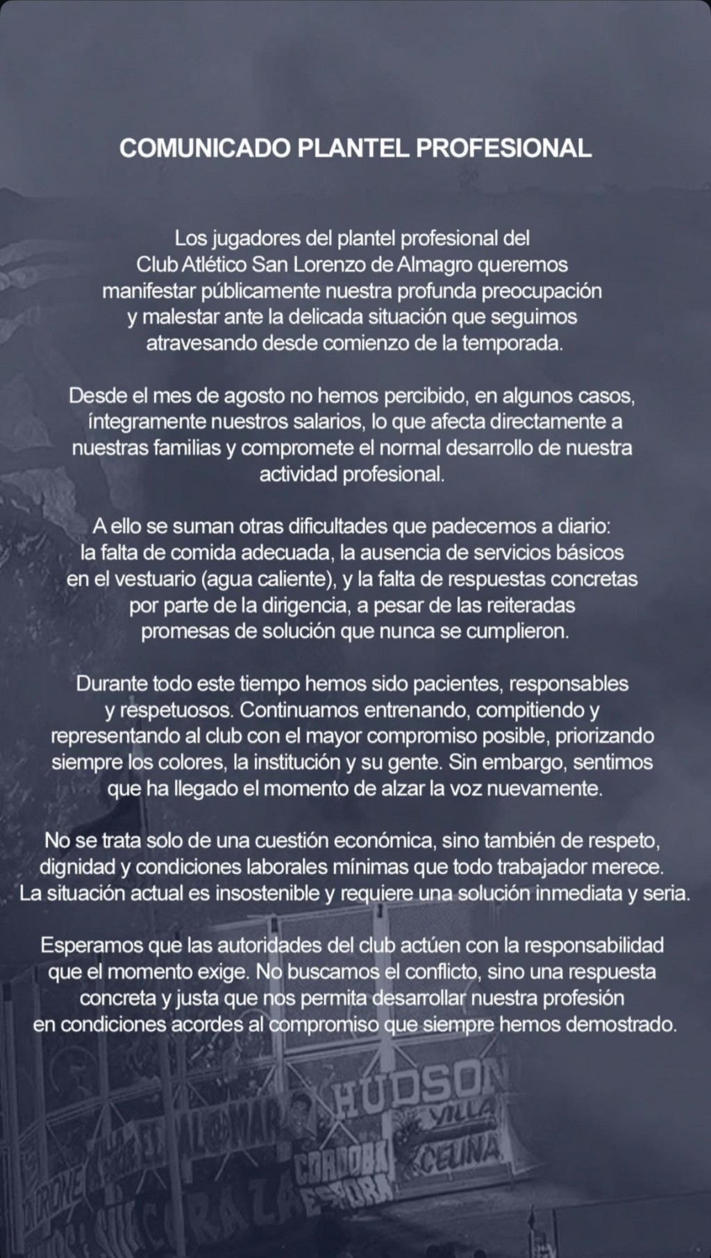 Crisis en San Lorenzo: los jugadores denunciaron falta de pago y condiciones laborales precarias