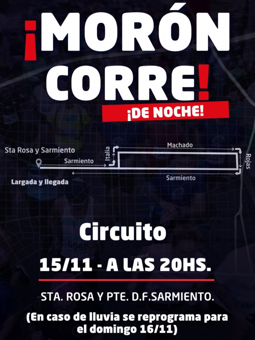Morón se ilumina: llega la primera edición de ¡Morón Corre de Noche!