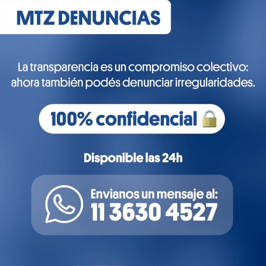 La Matanza lanzó MTZ Denuncias: un canal anónimo y seguro para reportar actividades ilícitas