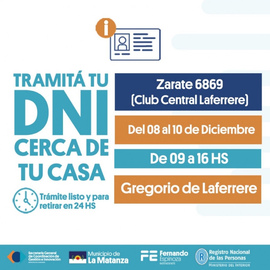Operativo DNI en Gregorio de Laferrere