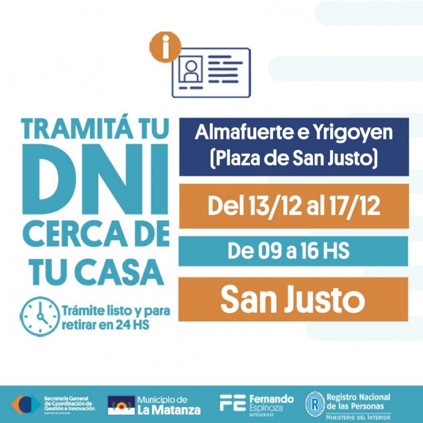 Operativo de DNI en San Justo