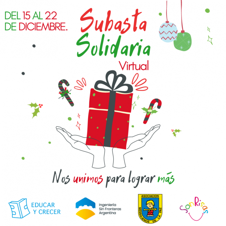 Se lanza la 1° Subasta Solidaria de organizaciones sociales para acompañar a más de 4000 chicos, chicas y sus familias en estas fiestas