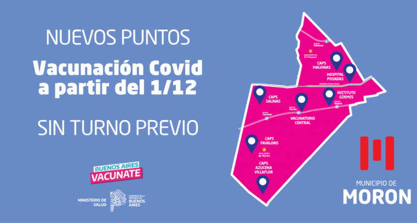 Morón renueva el esquema de vacunatorios en todo el distrito