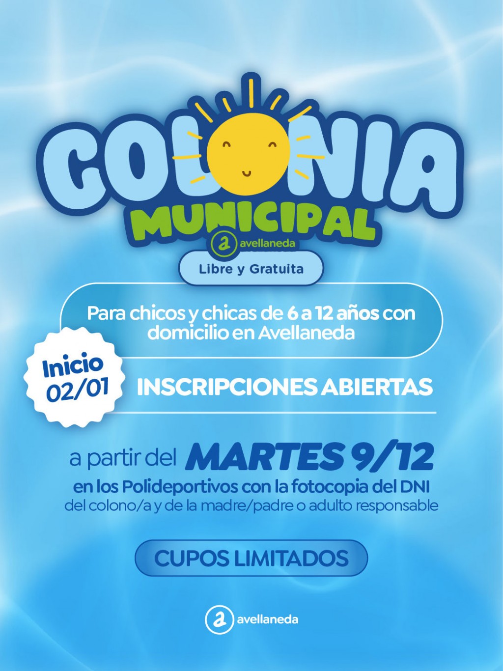 Avellaneda lanzó la inscripción para las Colonias Municipales 2026: quiénes pueden anotarse y cómo hacerlo